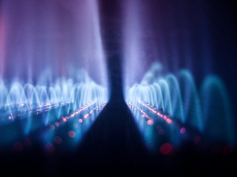 Gas Blau schimmernde Gasflammen